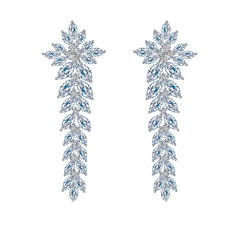 CWWZircons Sparkling Cubic Zirconia Paved Long Leaf Drop Dangle Wedding Earrings for Women Dinner Party Dress Jewelry CZ454
CWWZircons Sparkling Cubic Zirconia Paved Long Leaf Drop Dangle Wedding Earrings for Women Dinner Party Dress Jewelry CZ454