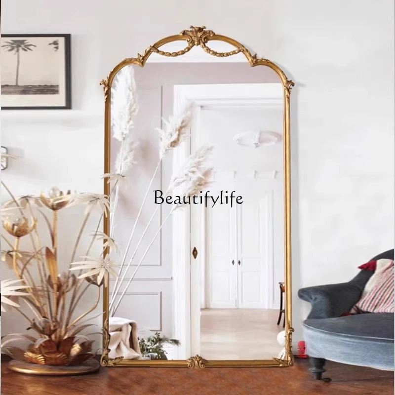 French retro carved full-length mirror household bedroom cloakroom fitting mirror
French retro carved full-length mirror household bedroom cloakroom fitting mirror