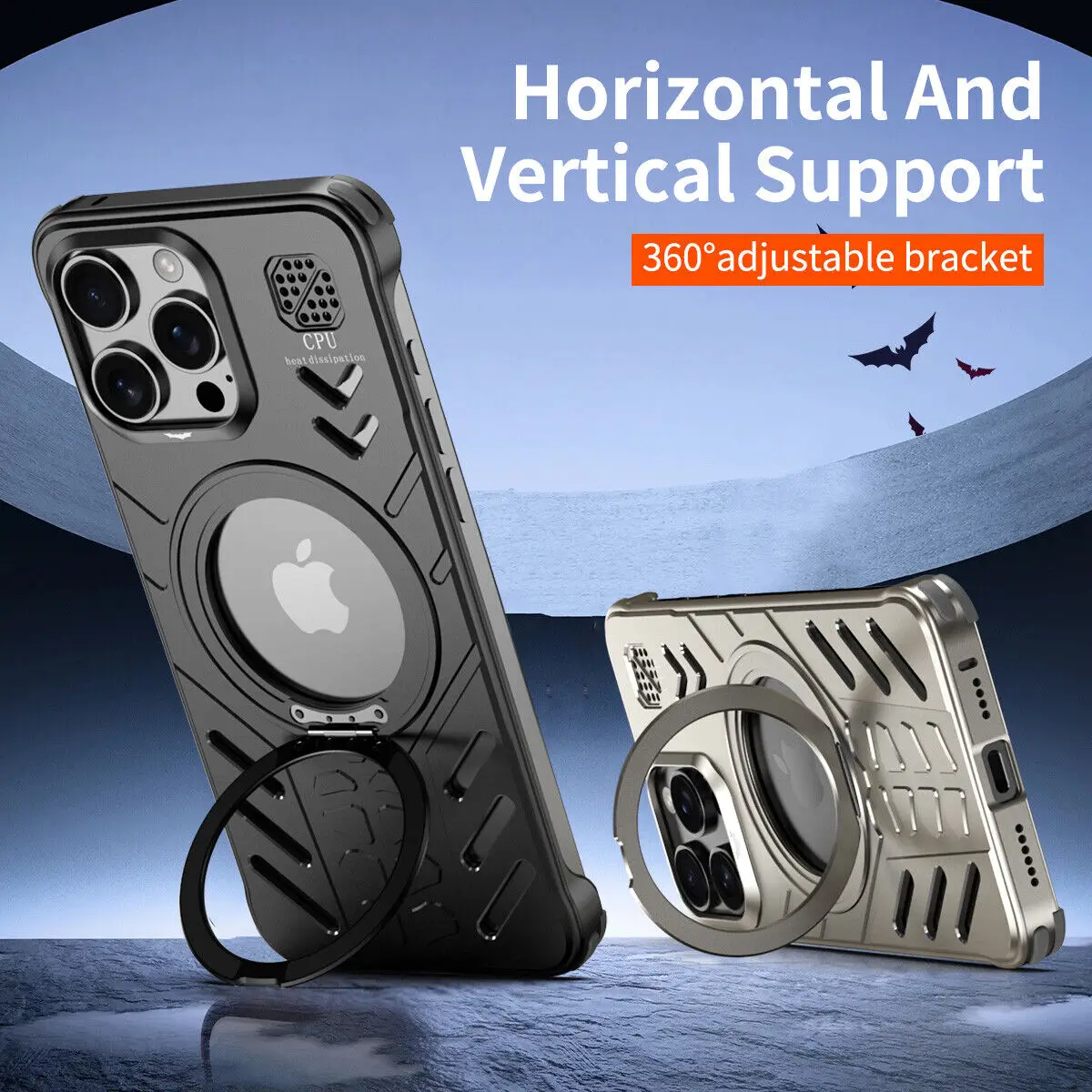 Metal Heat Dissipation Phone Case with Ring Holder For iPhone 16 Pro Max 15 Kickstand Hollow Out Shockproof Alloy Hard Cover
Metal Heat Dissipation Phone Case with Ring Holder For iPhone 16 Pro Max 15 Kickstand Hollow Out Shockproof Alloy Hard Cover