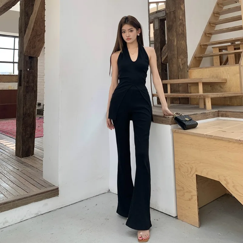 Новинка лета 2024, черная эластичная трикотажная майка с воротником-стойкой, брюки, высококачественный Женский комплект из двух предметов
Новинка лета 2024, черная эластичная трикотажная майка с воротником-стойкой, брюки, высококачественный Женский комплект из двух предметов