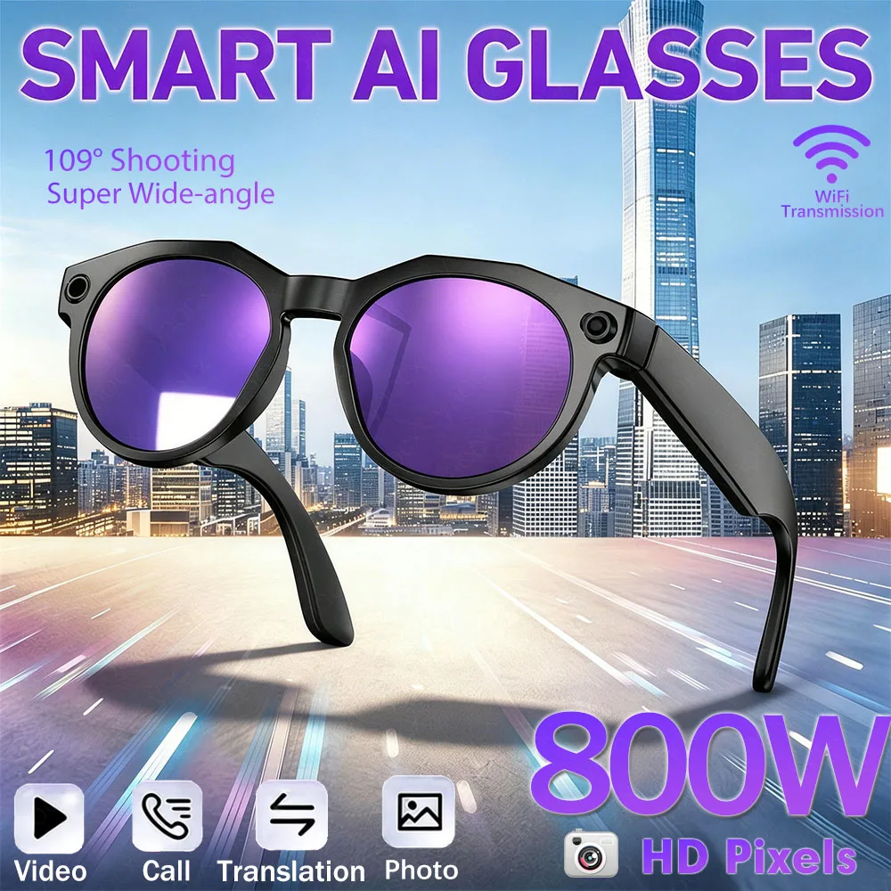 Умные очки 2026 с HD-камерой 800W, записью видео, Wi-Fi передачей, переводом на 100+ языков, ИИ-переговорами, аккумулятором 290 мАч
Умные очки 2026 с HD-камерой 800W, записью видео, Wi-Fi передачей, переводом на 100+ языков, ИИ-переговорами, аккумулятором 290 мАч