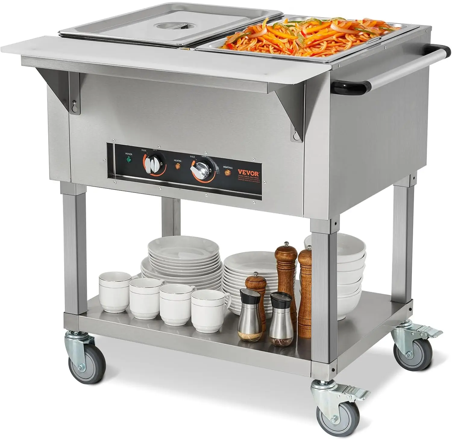 2-Pan Commercial Food Warmer, 2 x 20.6QT Electric Steam Table, 1000W Professional Buffet Catering Food Warmer with 4 Wheels (2
2-Pan Commercial Food Warmer, 2 x 20.6QT Electric Steam Table, 1000W Professional Buffet Catering Food Warmer with 4 Wheels (2