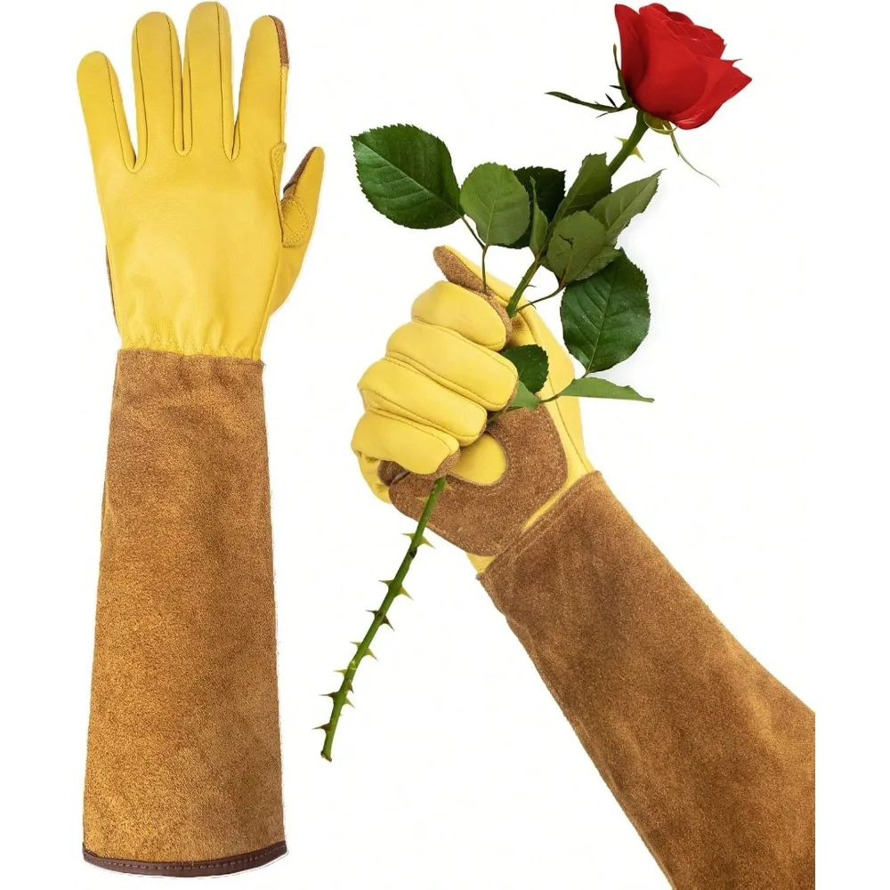 Long Gardening Gloves For Women Thorn Proof,Rose Pruning Cowhide Leather Garden Gloves For Cactus, Rose And Blackberry
Long Gardening Gloves For Women Thorn Proof,Rose Pruning Cowhide Leather Garden Gloves For Cactus, Rose And Blackberry