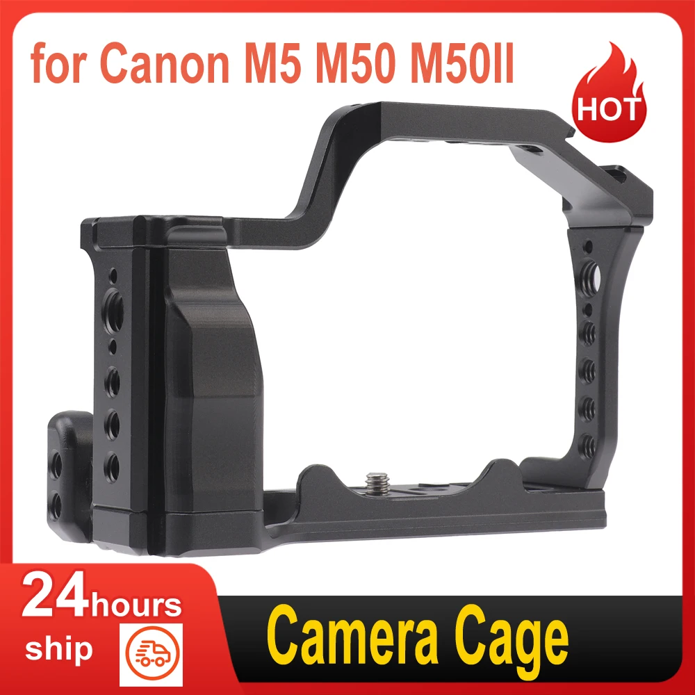 Camera Cage Aluminum Alloy Video Cage Replacement for Canon M5 M50 M50II Mirrorless Camera with Cold Shoe Mount 1/4 3/8 Inch
Camera Cage Aluminum Alloy Video Cage Replacement for Canon M5 M50 M50II Mirrorless Camera with Cold Shoe Mount 1/4 3/8 Inch