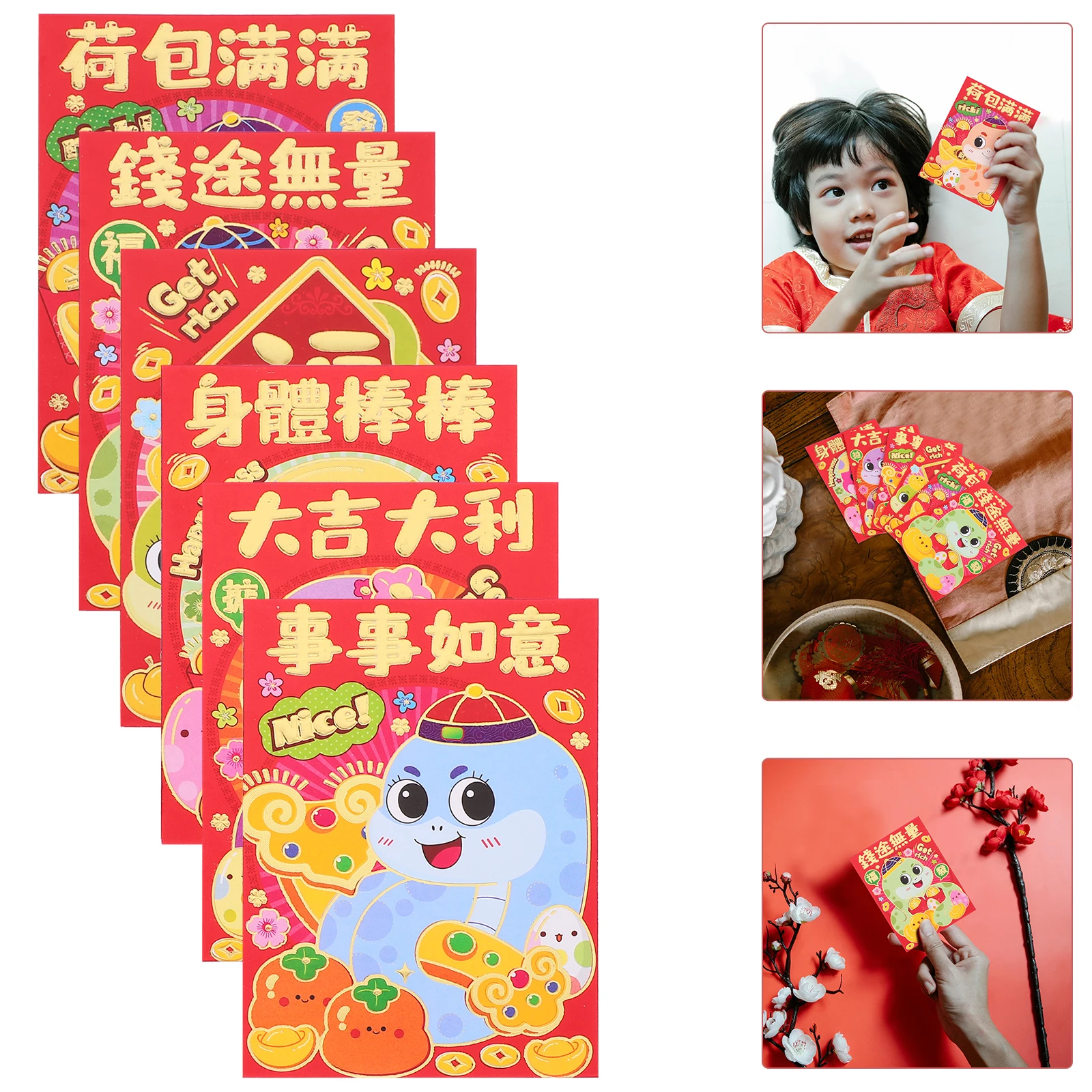 Cartoon Red Envelope Chinese Snake Year Money Envelopes Lunar Calendar New Decoration
Cartoon Red Envelope Chinese Snake Year Money Envelopes Lunar Calendar New Decoration