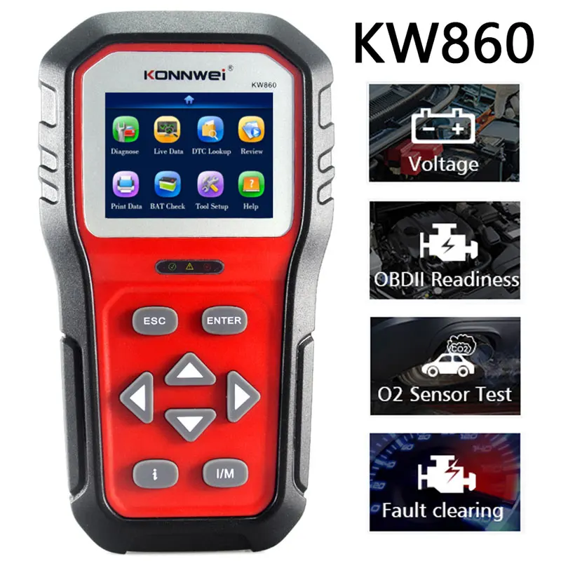 KONNWEI KW860 OBD2 диагностические инструменты и профессиональный тестер батареи для автомобиля I/M читают масляную лампу считыватель кодов ошибок автоинструменты
KONNWEI KW860 OBD2 диагностические инструменты и профессиональный тестер батареи для автомобиля I/M читают масляную лампу считыватель кодов ошибок автоинструменты