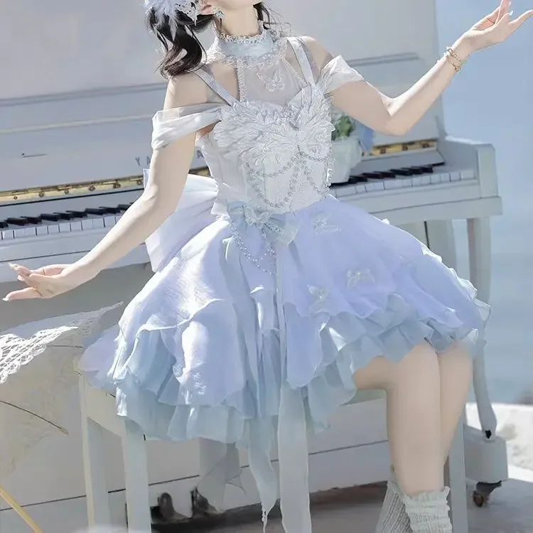SOIOMES Fairy Like Fluttering Butterfly Decoration Lolita Elegant Daily LO Princess Adult Dress Hanging Neck Strap Puff Skirt
SOIOMES Fairy Like Fluttering Butterfly Decoration Lolita Elegant Daily LO Princess Adult Dress Hanging Neck Strap Puff Skirt