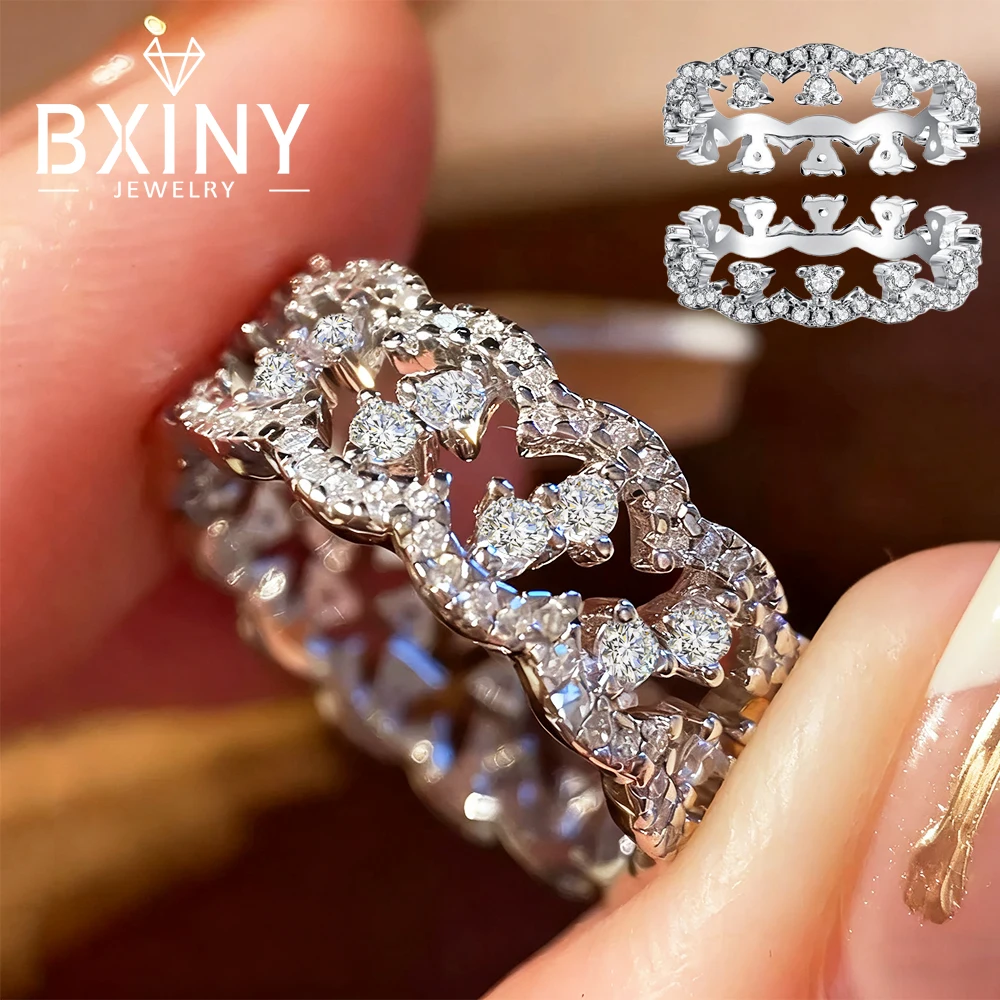 BXINY Full Moissanite Lace Stacked Ring 925 Sterling Silver Certified Lab Diamond Skeleton Eternity Band for Women Gifts Jewelry
BXINY Full Moissanite Lace Stacked Ring 925 Sterling Silver Certified Lab Diamond Skeleton Eternity Band for Women Gifts Jewelry
