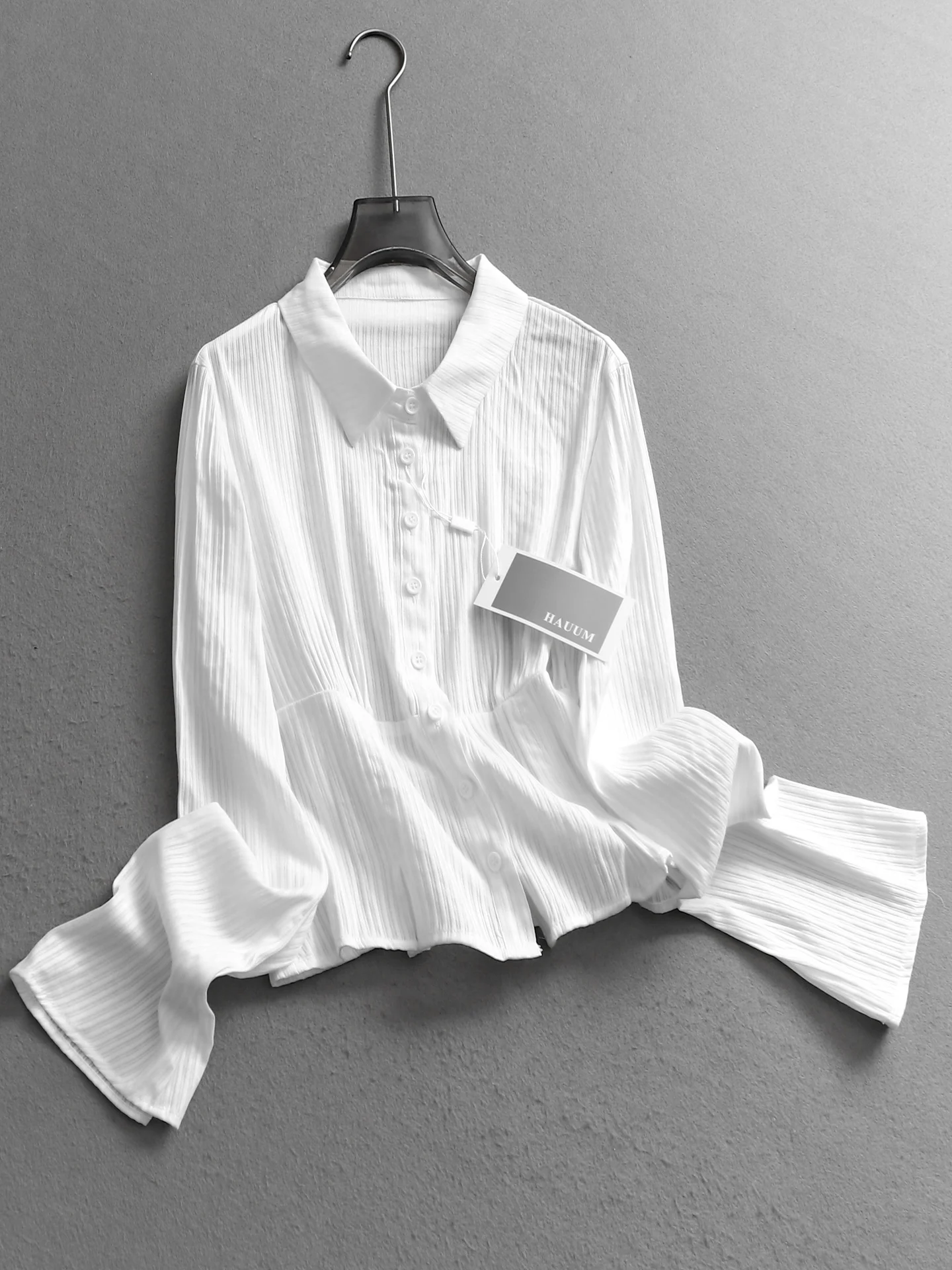 Simple Pure Color Slim Fit Long Sleeve V-Neck Commute Shirt Women's Open Front Cotton Casual Business Style Autumn New Arrival
Simple Pure Color Slim Fit Long Sleeve V-Neck Commute Shirt Women's Open Front Cotton Casual Business Style Autumn New Arrival
