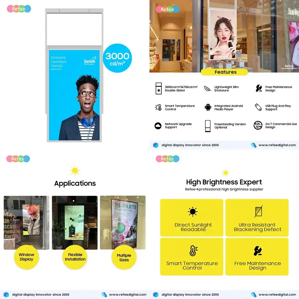 Double Side Hanging LCD Display Smart TV Advert Digital Signage 3000nits Window Displays
Double Side Hanging LCD Display Smart TV Advert Digital Signage 3000nits Window Displays