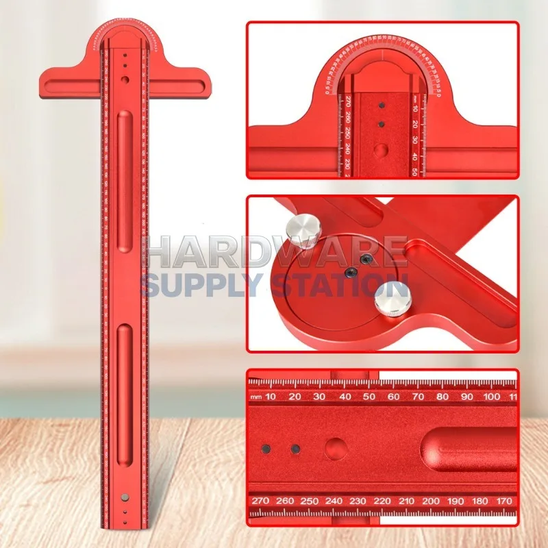 Woodworking Marking Ruler, Clear Scale, Aluminum Alloy T-square Triangle Ruler for Professional Carpentry Measuring Tasks
Woodworking Marking Ruler, Clear Scale, Aluminum Alloy T-square Triangle Ruler for Professional Carpentry Measuring Tasks