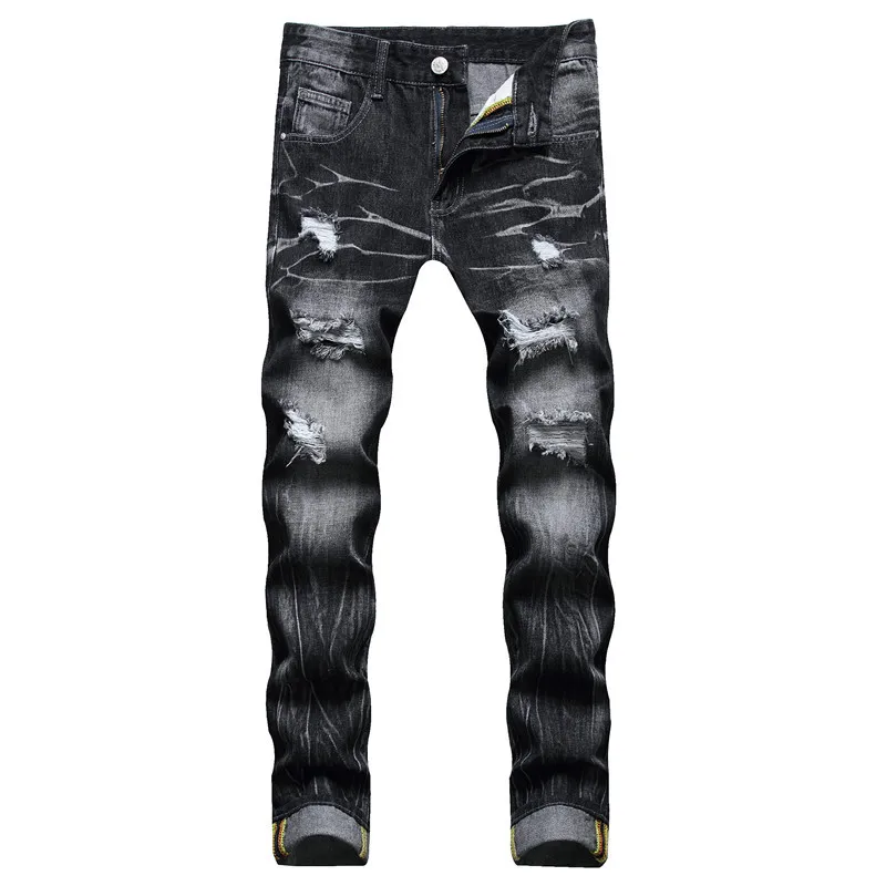 Jeans for men, European and American street style, personalized, floral, perforated, straight leg, all season collection
Jeans for men, European and American street style, personalized, floral, perforated, straight leg, all season collection
