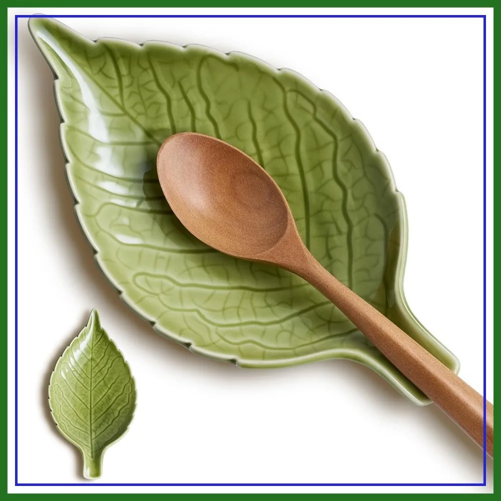 Ceramic Leaf Spoon Rest - Cute Green Kitchen Utensil Holder, Heat Resistant for Stove & Countertop, Unique Gift
Ceramic Leaf Spoon Rest - Cute Green Kitchen Utensil Holder, Heat Resistant for Stove & Countertop, Unique Gift