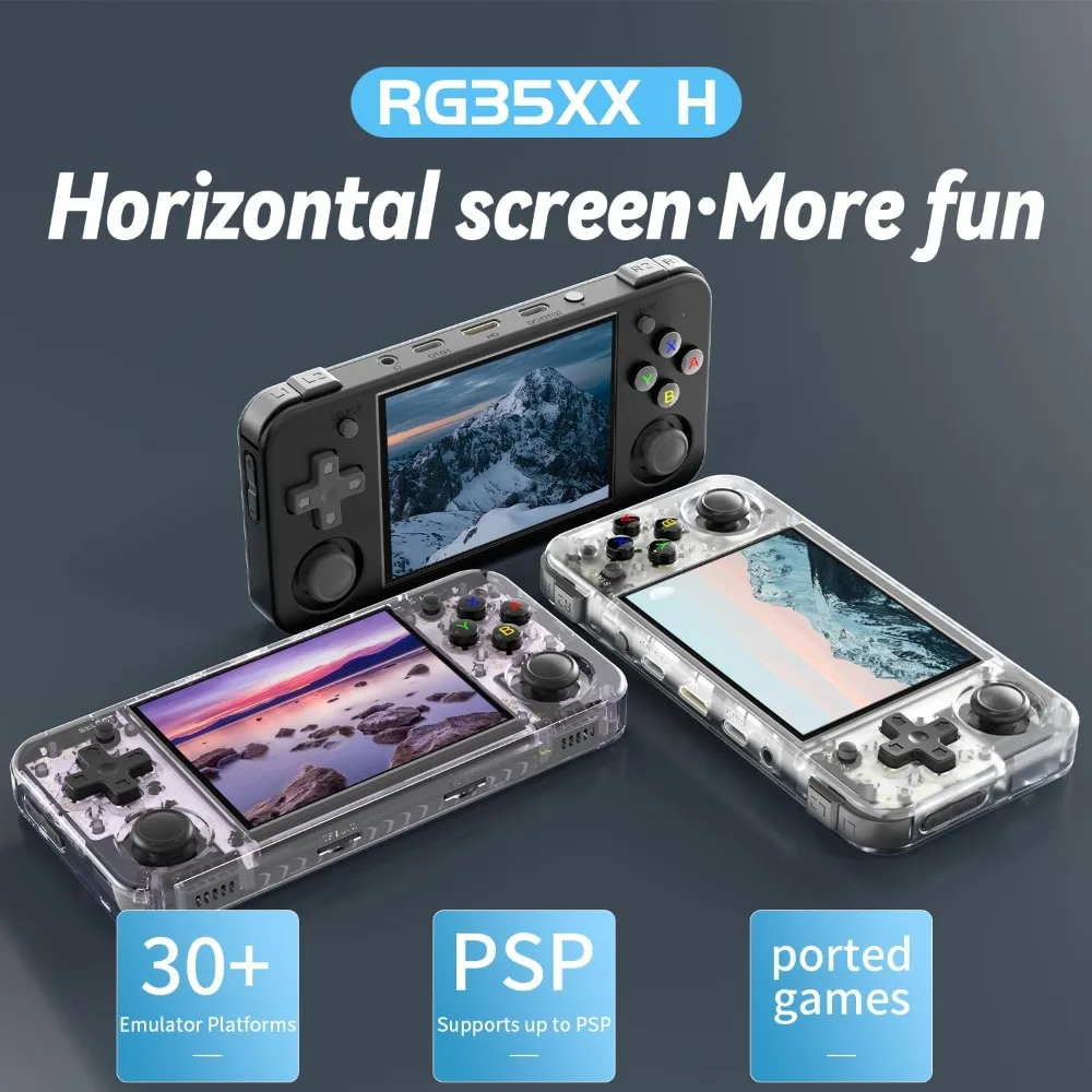 RG35XX H Retro Handheld Game Consoles rg35xxh Retro Gaming Console with 64 TF Card 3300mAh Battery Linux System
RG35XX H Retro Handheld Game Consoles rg35xxh Retro Gaming Console with 64 TF Card 3300mAh Battery Linux System