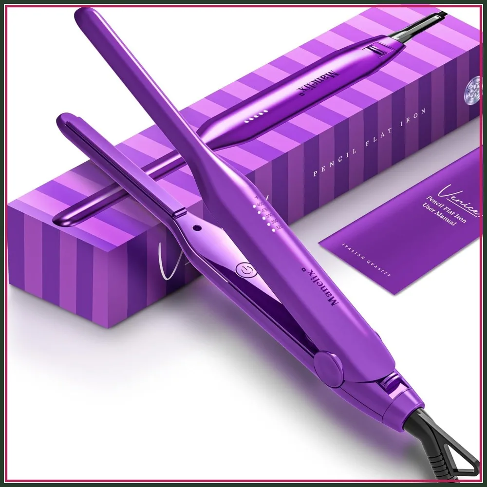 0.3" Slim Mini Flat Iron for Short Hair, 2-in-1 Straightener & Curler, Dual Voltage, PTC Ceramic, Travel Size
0.3" Slim Mini Flat Iron for Short Hair, 2-in-1 Straightener & Curler, Dual Voltage, PTC Ceramic, Travel Size