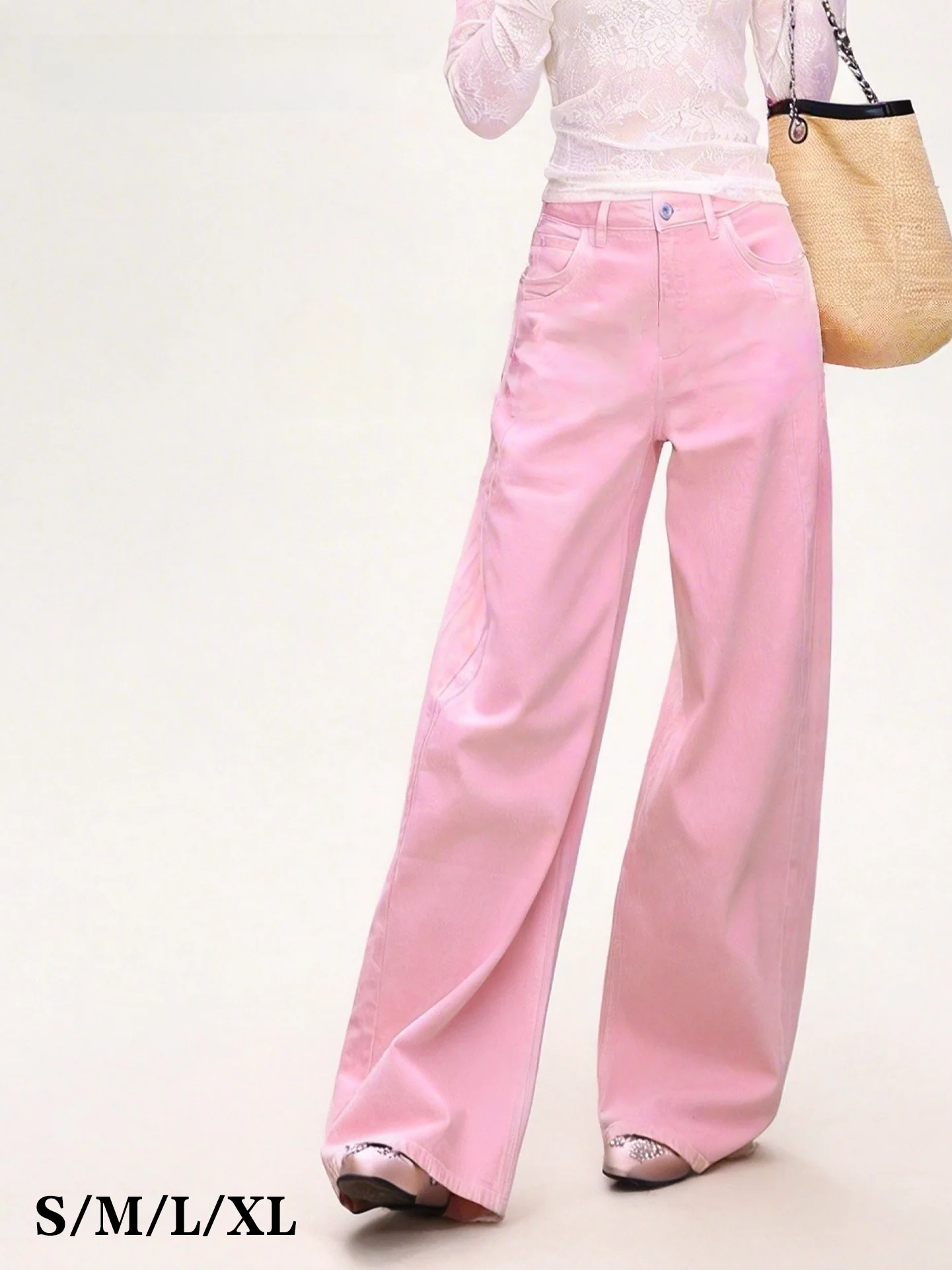 Sakura Pink Wide Leg Jeans Women's Loose Casual Trousers High Waist Cotton Spring Summer Fashion Elegant Straight Cut
Sakura Pink Wide Leg Jeans Women's Loose Casual Trousers High Waist Cotton Spring Summer Fashion Elegant Straight Cut