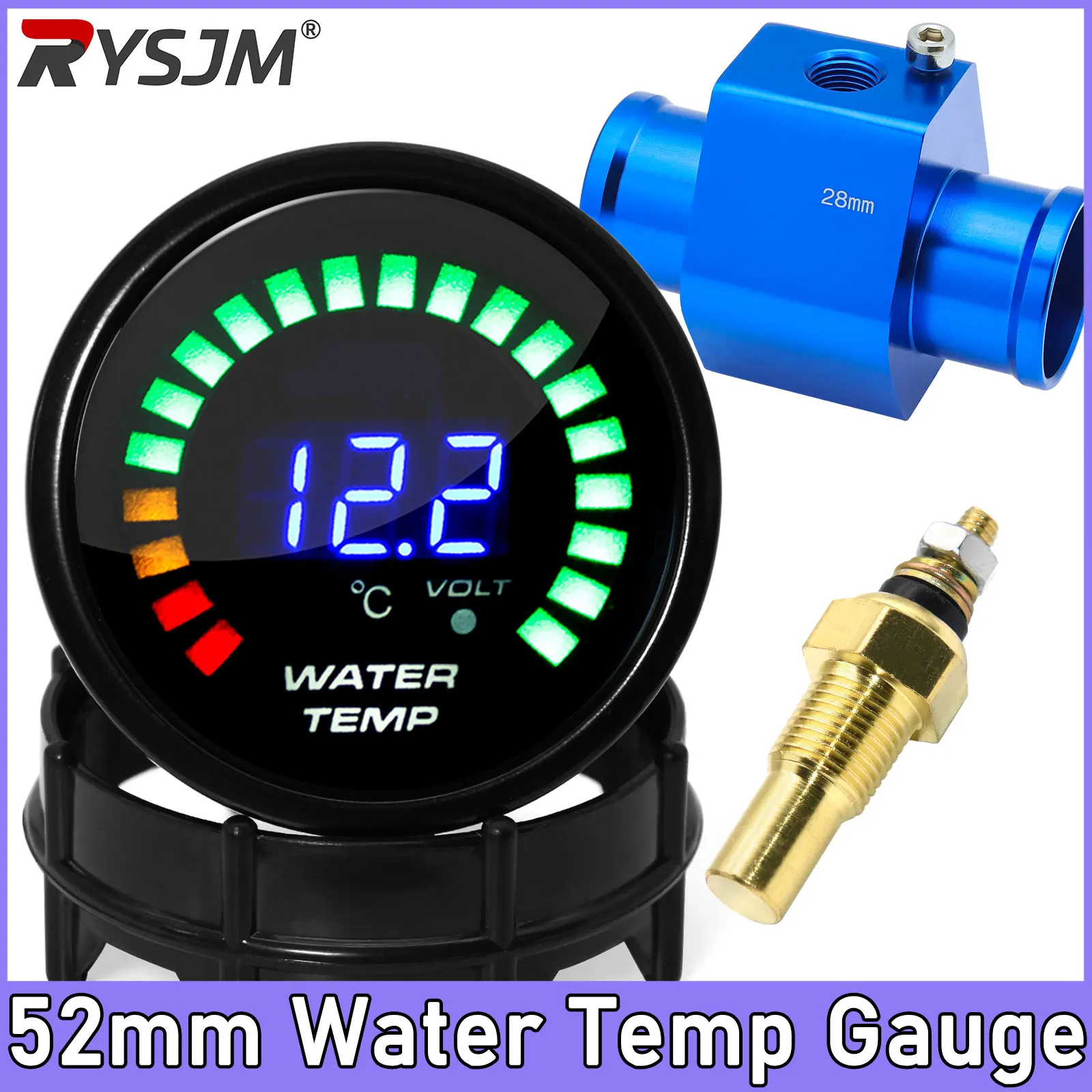 52mm 20 LED Light Digital Water Temperature Gauge + 10mm Water Temp Sensor with Joint Pipe Sensor Adapter Car 20~150 Celsius
52mm 20 LED Light Digital Water Temperature Gauge + 10mm Water Temp Sensor with Joint Pipe Sensor Adapter Car 20~150 Celsius