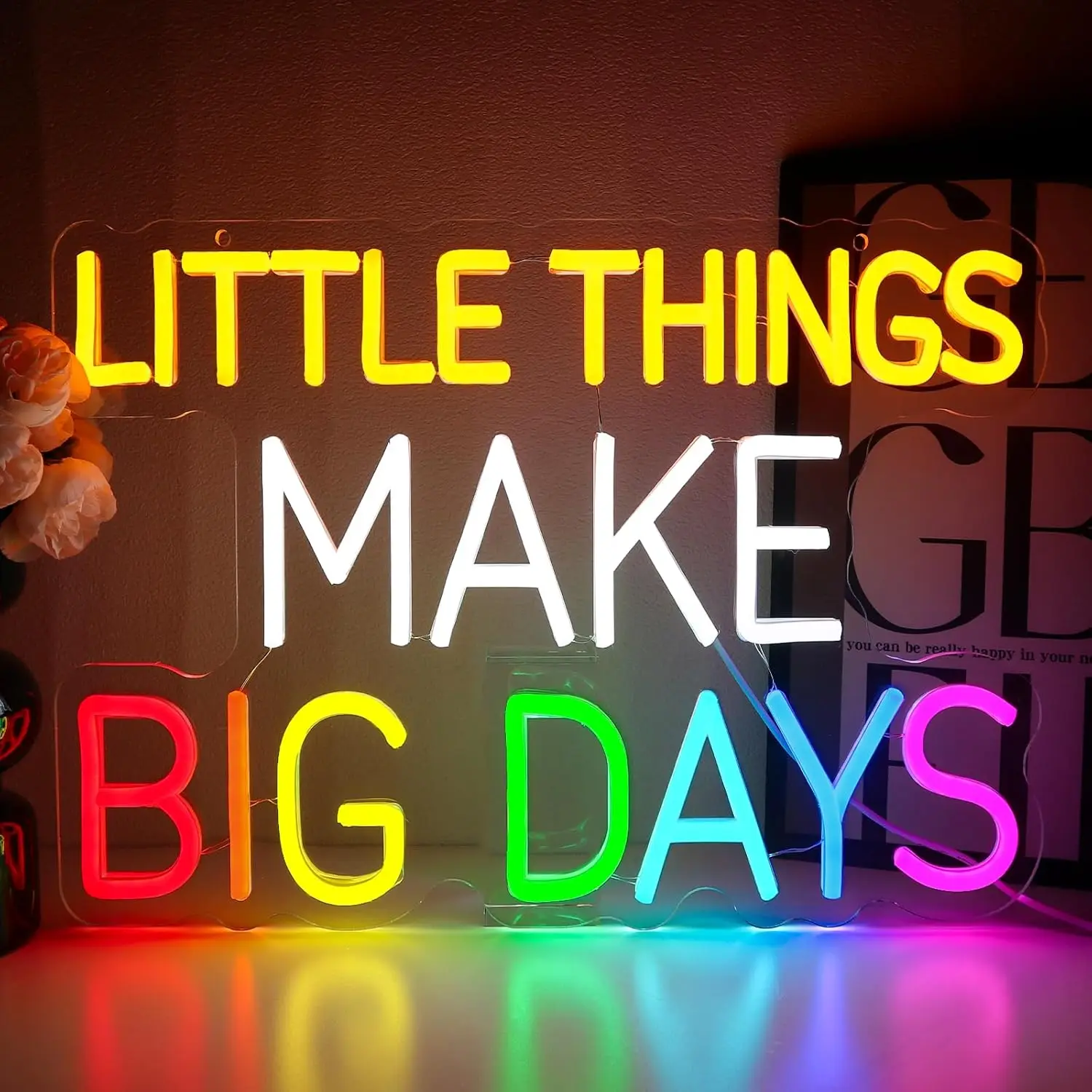 "Little Things Make Big Days" Neon Sign USB Powered Positive Led Light for Birthday Party Classroom Bedroom Decoration Gift
"Little Things Make Big Days" Neon Sign USB Powered Positive Led Light for Birthday Party Classroom Bedroom Decoration Gift