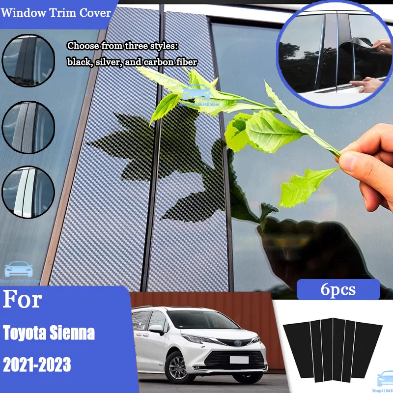 Glossy Black Silver Carbon Pillar Post For Toyota Sienna 2021-2023 Door Window Column BC Trim Sticker Cover Accessories
Glossy Black Silver Carbon Pillar Post For Toyota Sienna 2021-2023 Door Window Column BC Trim Sticker Cover Accessories