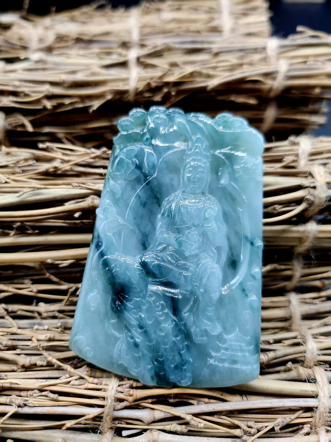 Natural Blue-Green Jade Guanyin Plaque - Luxury Zen Meditation Jade Carving Gift - Aqua Jade Goddess Of Mercy Carving Pendants
Natural Blue-Green Jade Guanyin Plaque - Luxury Zen Meditation Jade Carving Gift - Aqua Jade Goddess Of Mercy Carving Pendants
