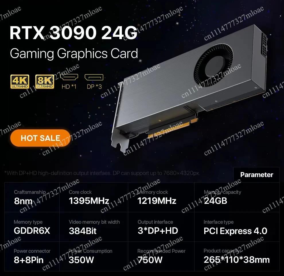 RTX 3090 DDR6X Graphics Card Rtx 3080 3080 Ti GPU RTX 3090 24GB Graphics Card Turbo
RTX 3090 DDR6X Graphics Card Rtx 3080 3080 Ti GPU RTX 3090 24GB Graphics Card Turbo