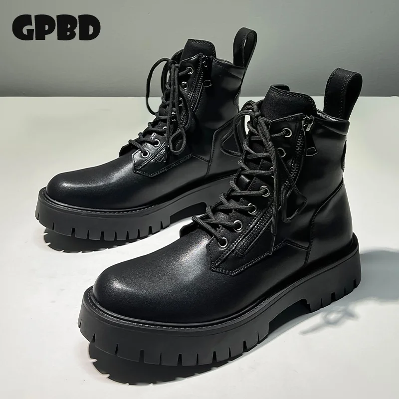 GPBD Trend Chelsea Boots for Men 2025 Autumn Motorcycle Double Zipper British Style Mid-Calf Workwear Black Short Boots
GPBD Trend Chelsea Boots for Men 2025 Autumn Motorcycle Double Zipper British Style Mid-Calf Workwear Black Short Boots
