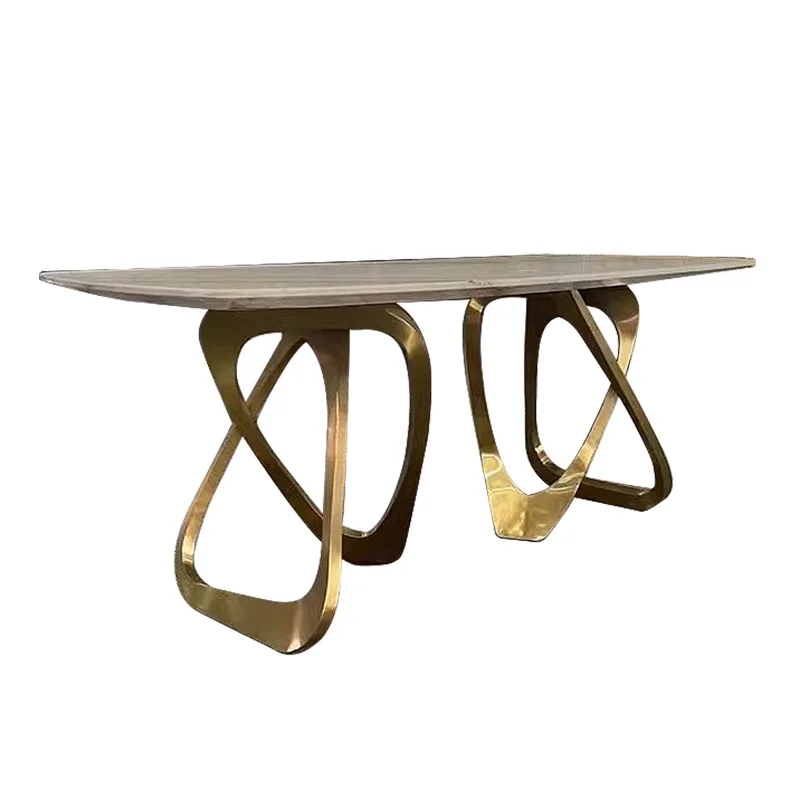 Household rock slab dining table size apartment rectangular marble dining table
Household rock slab dining table size apartment rectangular marble dining table