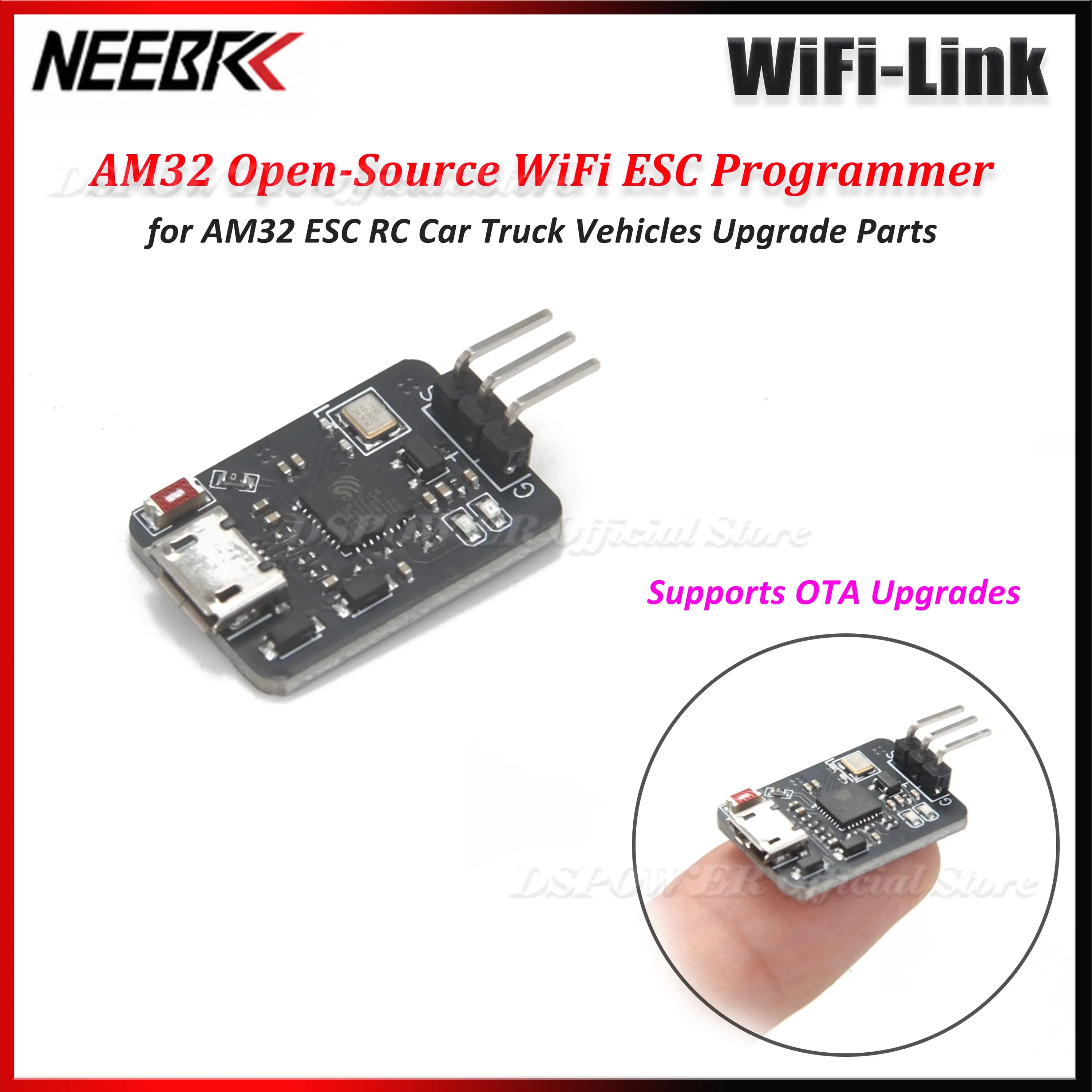 NEEBRC AM32 Open-Source WiFi ESC Programmer WiFi-Link Supports OTA Upgrades for AM32 ESC RC Car Truck Vehicles Upgrade Parts
NEEBRC AM32 Open-Source WiFi ESC Programmer WiFi-Link Supports OTA Upgrades for AM32 ESC RC Car Truck Vehicles Upgrade Parts