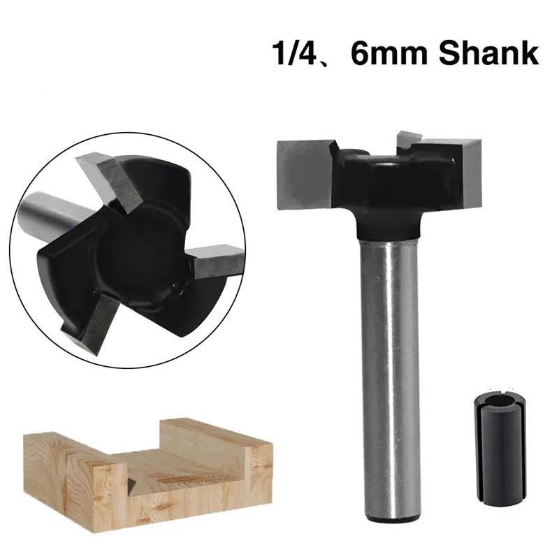 1/4 or 6mm Shank 3 Edge T Type Slotting Cutter Woodworking Tool Router Bits Wood Industrial Grade Milling Cutter Slotting 1pc
1/4 or 6mm Shank 3 Edge T Type Slotting Cutter Woodworking Tool Router Bits Wood Industrial Grade Milling Cutter Slotting 1pc