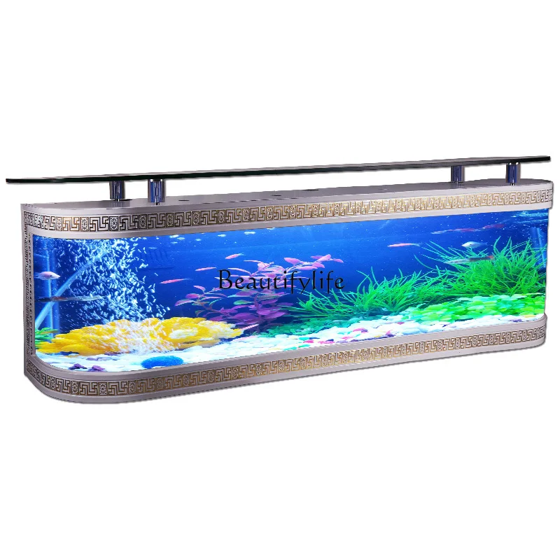 Fish tank TV cabinet European-style household ecological water-free medium and large silent glass coffee table floor fish tank
Fish tank TV cabinet European-style household ecological water-free medium and large silent glass coffee table floor fish tank
