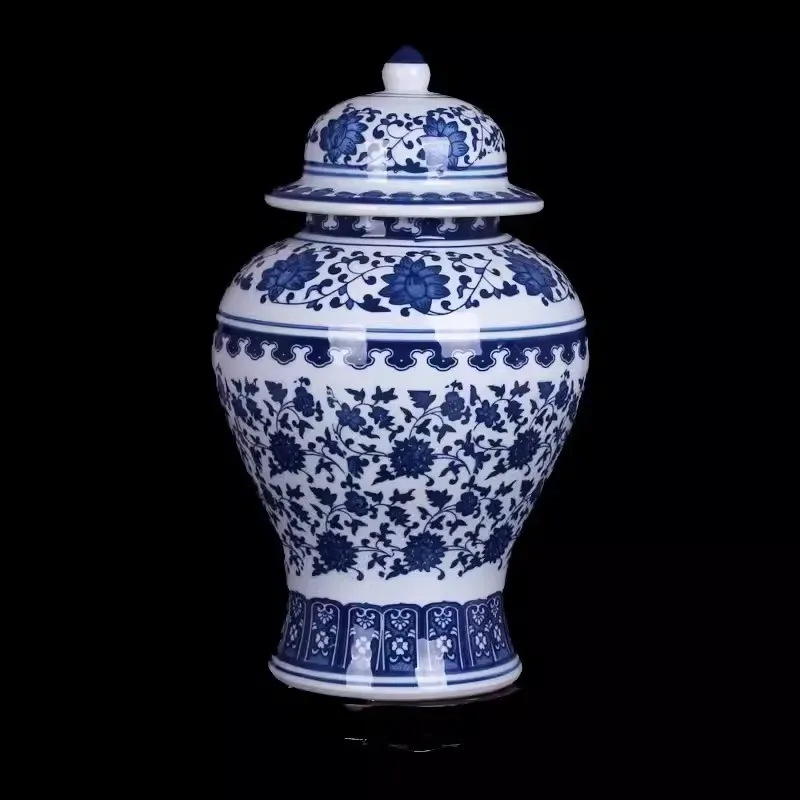33CM Blue And White Ceramic General Jar Artwork Storage Jar Hotel Display Vase Home Decoration Dry Flower Vase
33CM Blue And White Ceramic General Jar Artwork Storage Jar Hotel Display Vase Home Decoration Dry Flower Vase