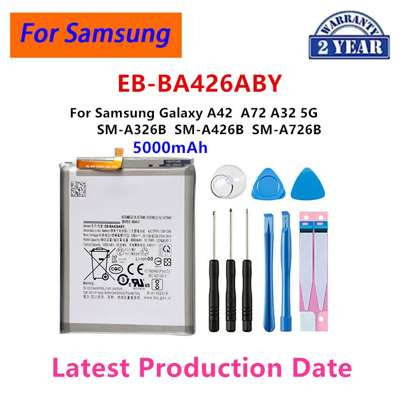 Brand New EB-BA426ABY 5000mAh High Quality Replacement Battery For Samsung Galaxy A42 A72 A32 5G Mobile Phone+Tools
Brand New EB-BA426ABY 5000mAh High Quality Replacement Battery For Samsung Galaxy A42 A72 A32 5G Mobile Phone+Tools