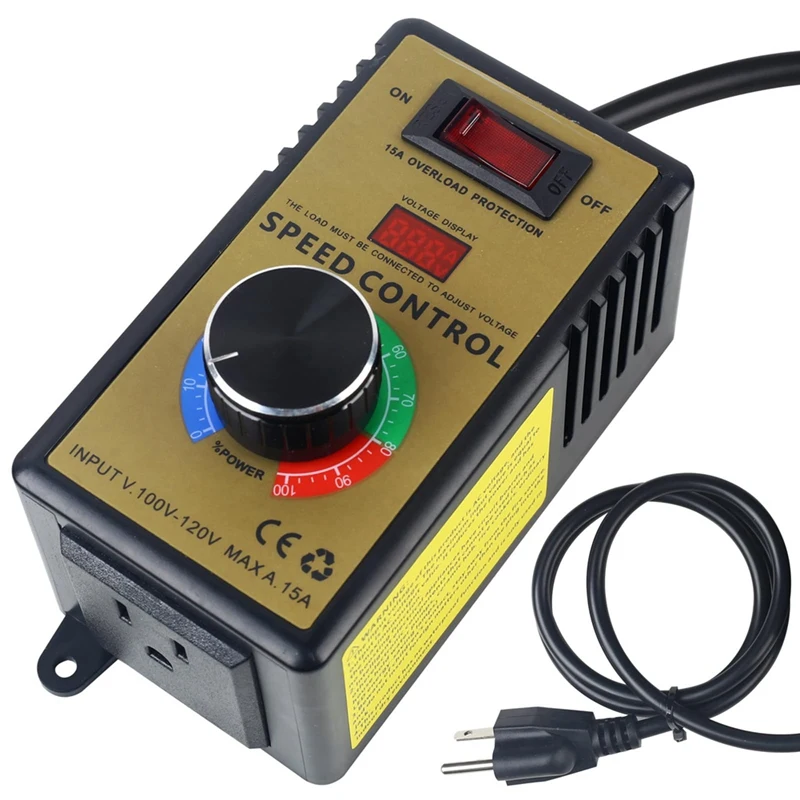 AC Motor Speed Controller - Adjustable 100V-120V & 15A Max, Electric Fan Variable Speed Regulator, Easy To Use US Plug
AC Motor Speed Controller - Adjustable 100V-120V & 15A Max, Electric Fan Variable Speed Regulator, Easy To Use US Plug