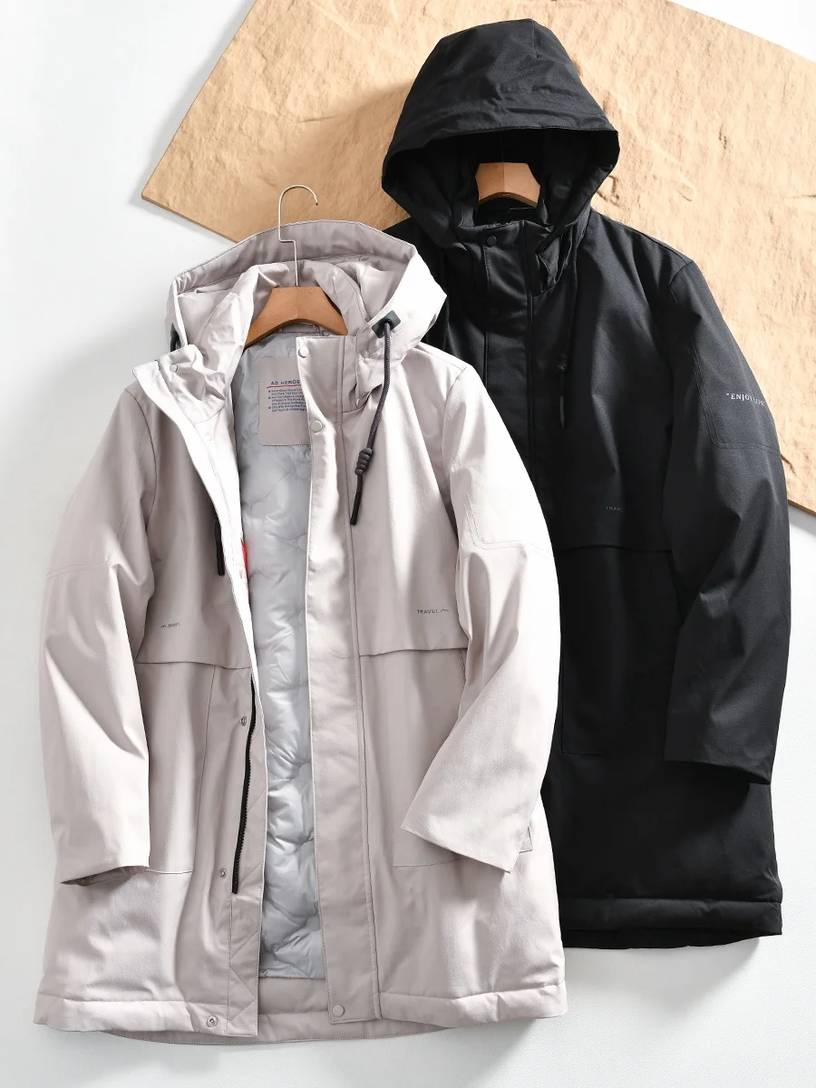 90% White Duck down Jacket Hooded Anti- Wind Casual Mid-Length Outdoor Wear for Men Youth Fashion Pure Color Winter Coat
90% White Duck down Jacket Hooded Anti- Wind Casual Mid-Length Outdoor Wear for Men Youth Fashion Pure Color Winter Coat