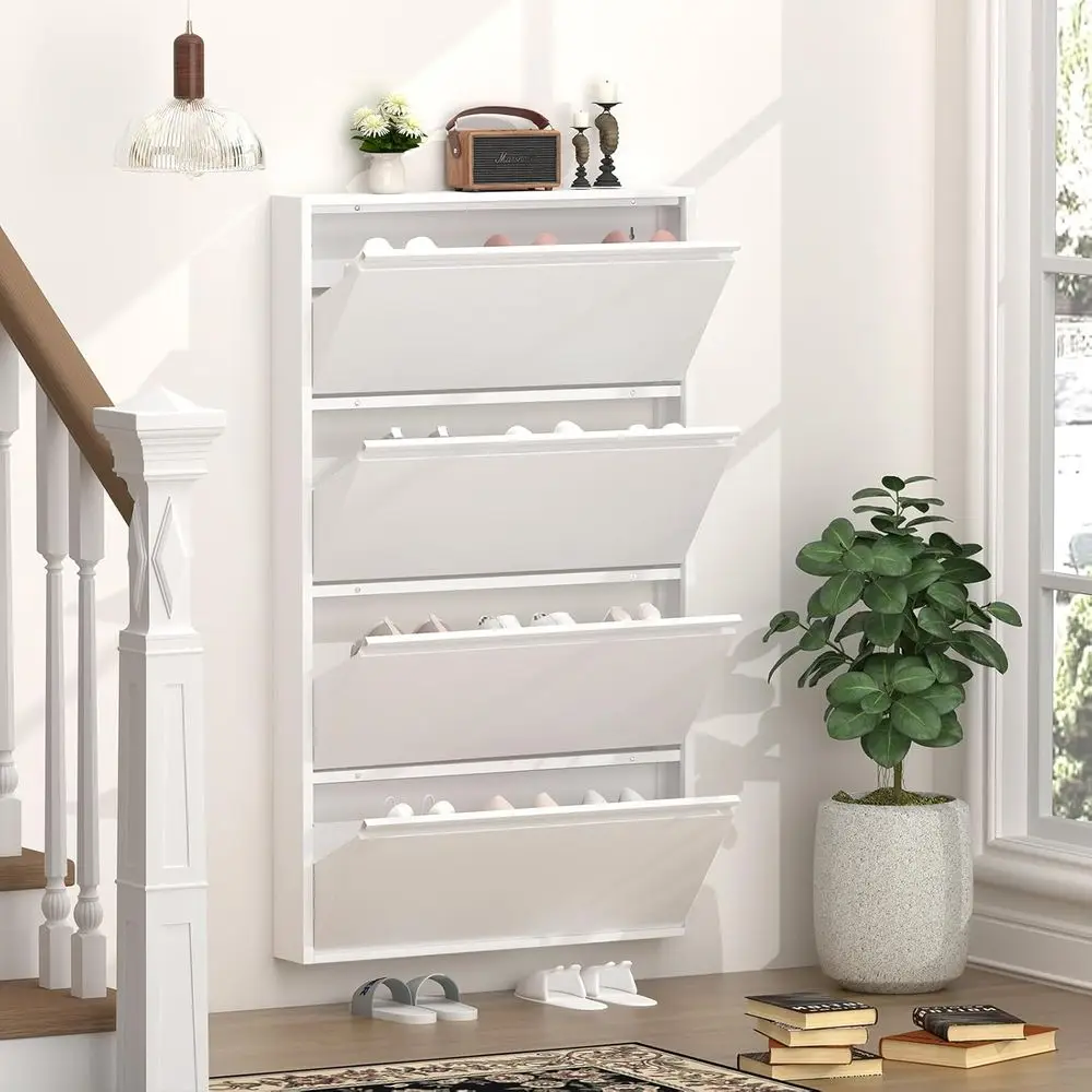 6 Inch White Wall-Mounted Shoe Cabinet, 57 Inch Tall Metal Storage Rack for Entryway and Small Spaces
6 Inch White Wall-Mounted Shoe Cabinet, 57 Inch Tall Metal Storage Rack for Entryway and Small Spaces