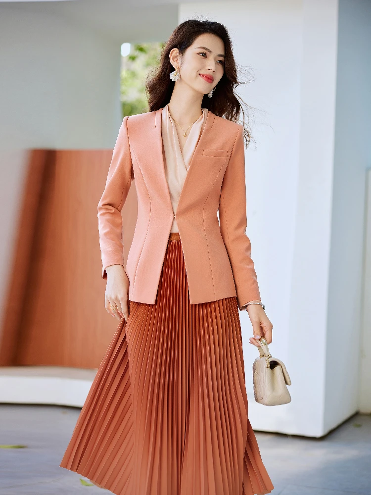 Женский весенне-осенний новый костюм оранжевого цвета с лацканами, пуговицами и юбкой миди двух цветов, модный, для взрослых...
Женский весенне-осенний новый костюм оранжевого цвета с лацканами, пуговицами и юбкой миди двух цветов, модный, для взрослых...