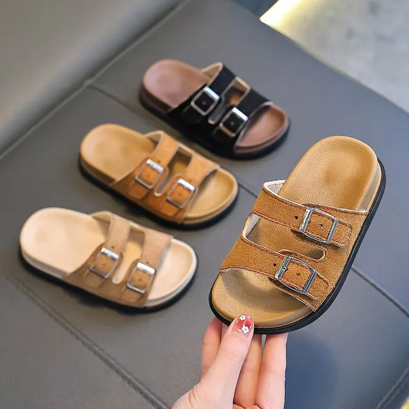 Kids Slippers Summer Children Shoes Beach Outwear Slippers Fashion Design Buckle PU Leather Unisex Boys Girls Slip-on Slippers
Kids Slippers Summer Children Shoes Beach Outwear Slippers Fashion Design Buckle PU Leather Unisex Boys Girls Slip-on Slippers