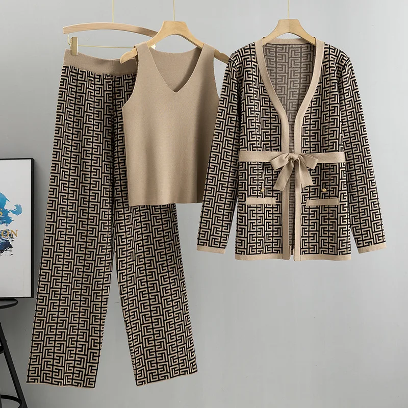 Spring Knitted 3 Pieces Set Women Casual Thick Jacket Sweater Coat Top +pants 3PCS Suits Warm Set Matching Sets Autumn Winter
Spring Knitted 3 Pieces Set Women Casual Thick Jacket Sweater Coat Top +pants 3PCS Suits Warm Set Matching Sets Autumn Winter