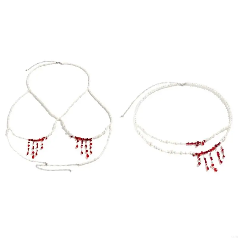 N5KB Woman Body Chain Delicate Blood Drop Tassels Waist Chain Halloween Chest Chain
N5KB Woman Body Chain Delicate Blood Drop Tassels Waist Chain Halloween Chest Chain