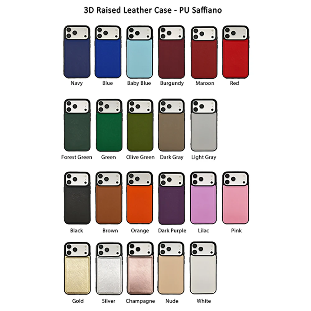 Saffiano Simple Solid PU Leather Phone Case For iPhone 17 16 15 14 13 Pro Max Daily Use
Saffiano Simple Solid PU Leather Phone Case For iPhone 17 16 15 14 13 Pro Max Daily Use