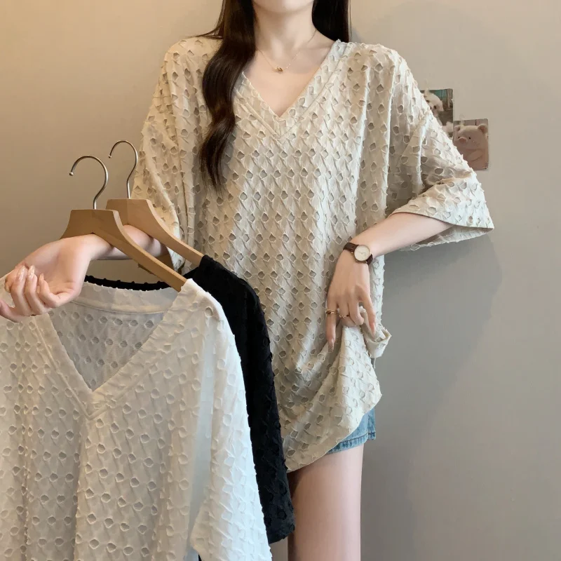 ~Summer New V-neck Unique Irregular Loose Fit T-shirt for Women Plus Size Versatile Casual Top
~Summer New V-neck Unique Irregular Loose Fit T-shirt for Women Plus Size Versatile Casual Top