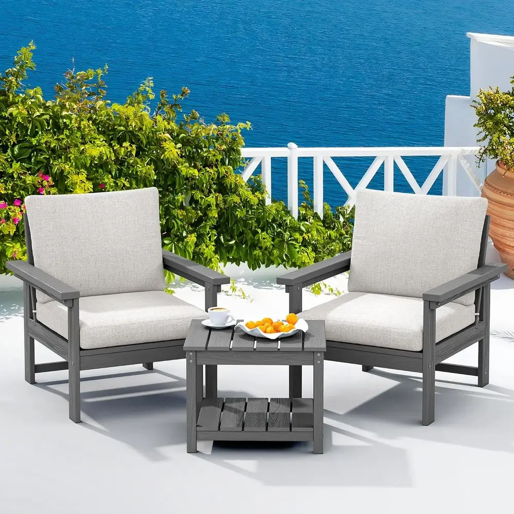 HDPE Patio Soa Set, 3-piece Sectional Outdoor urniture Set, All Weather Outdoor Couch Set Patio urniture Set or Deck, Lawn, Grey
HDPE Patio Soa Set, 3-piece Sectional Outdoor urniture Set, All Weather Outdoor Couch Set Patio urniture Set or Deck, Lawn, Grey