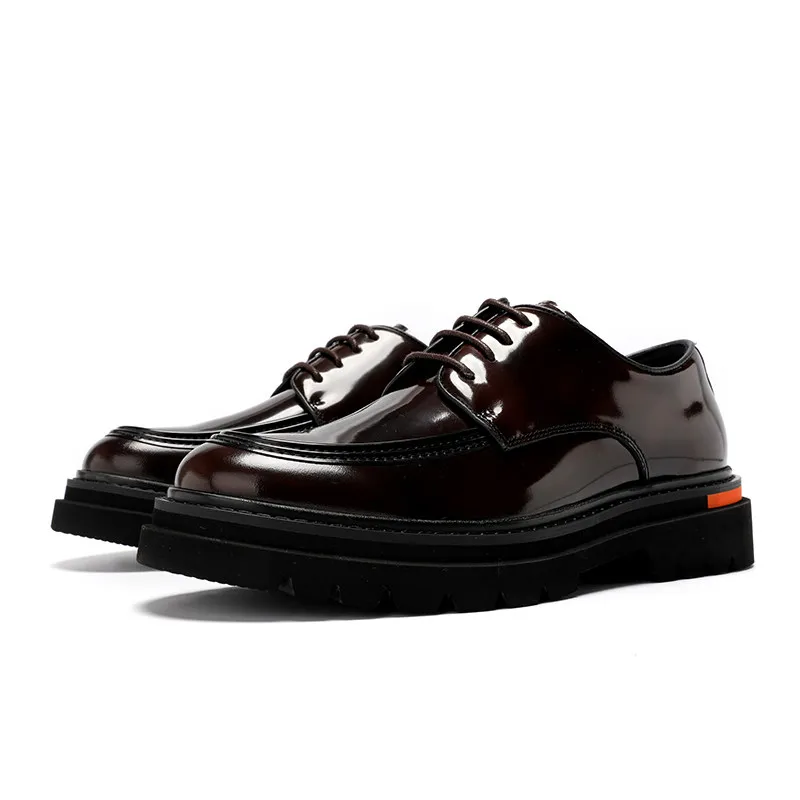 Genuine Full Cowhide Men's Formal Derby Shoes Bright Leather Thick Sole Height Increasing Lace Up Round Toe Leather Shoes
Genuine Full Cowhide Men's Formal Derby Shoes Bright Leather Thick Sole Height Increasing Lace Up Round Toe Leather Shoes