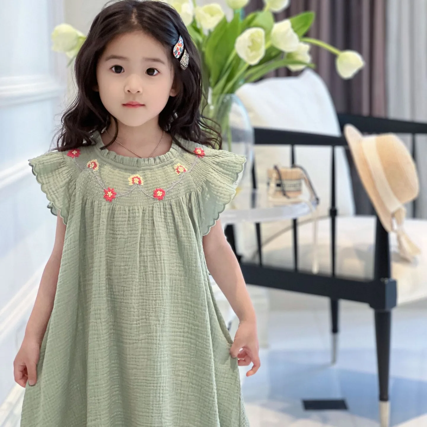 2025 Summer New Green Handmade Embroidered Dresses Birthday Party Girls Dress Easter Outfit Cute Kids Clothes Flower Costumes
2025 Summer New Green Handmade Embroidered Dresses Birthday Party Girls Dress Easter Outfit Cute Kids Clothes Flower Costumes