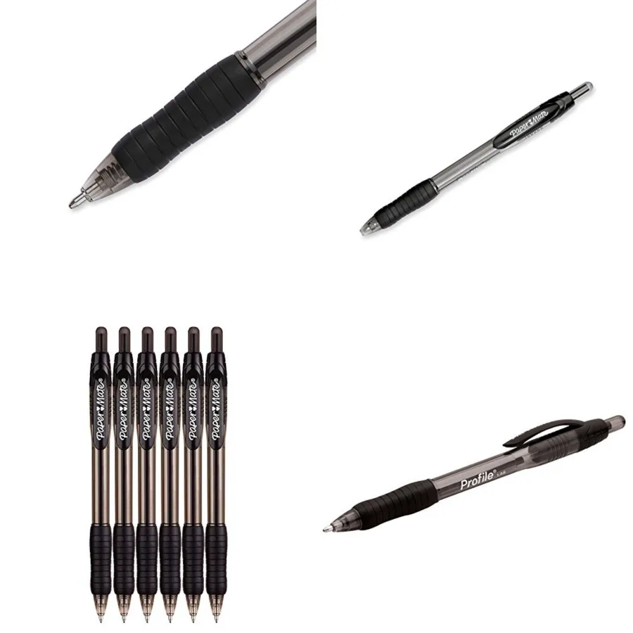 Profile Retractable Ballpoint Pens, 1.4mm, Bold Point, 6-Count Black
Profile Retractable Ballpoint Pens, 1.4mm, Bold Point, 6-Count Black
