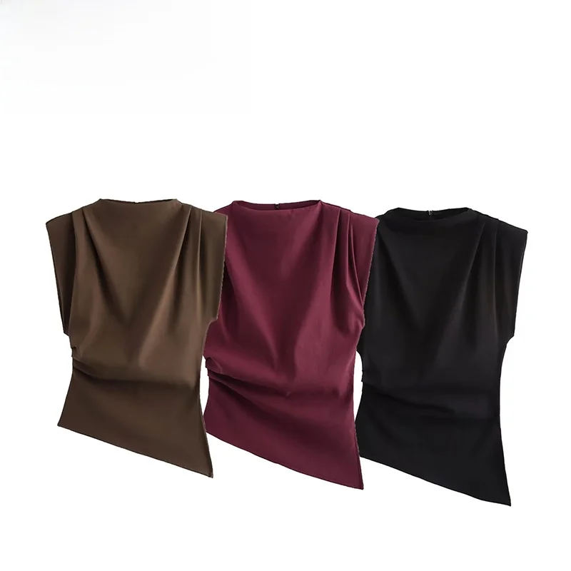 ZAB Autumn New Women's Street Sle irt Pad oulder Decoration Wind Design Gored Detail Top Pure Color Polyester Fiber
ZAB Autumn New Women's Street Sle irt Pad oulder Decoration Wind Design Gored Detail Top Pure Color Polyester Fiber