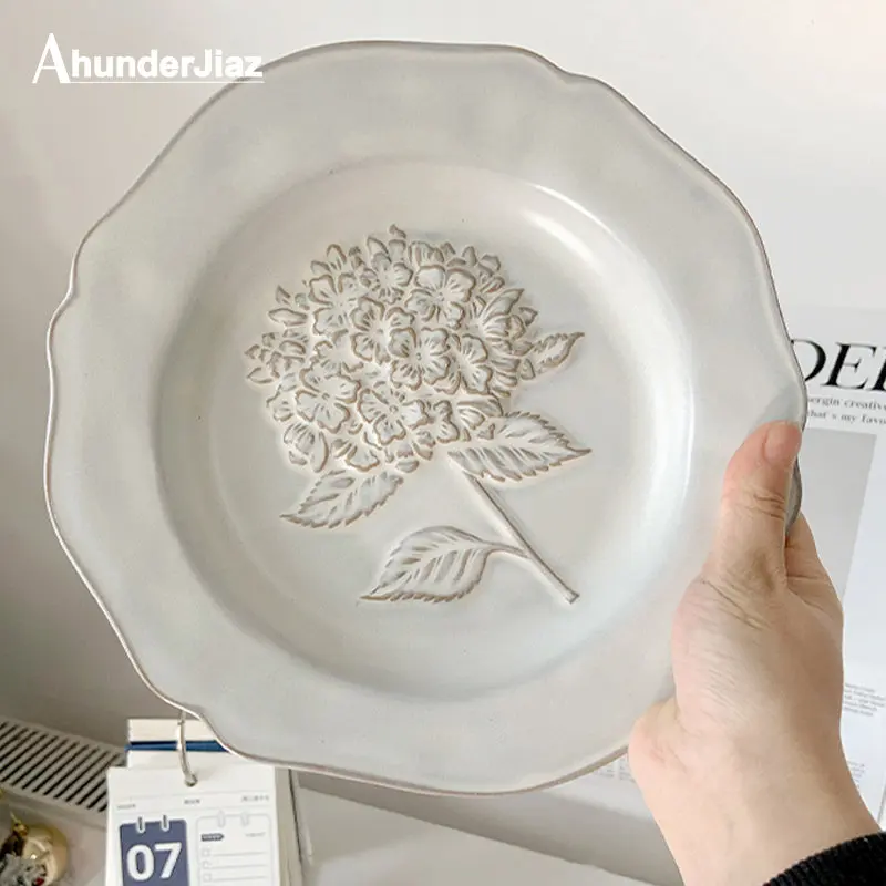 Ahunderjiaz-Vintage French Tableware, Ceramic Spaghetti Plate, Hand Carved Flowers, Home Kitchen Tableware Set
Ahunderjiaz-Vintage French Tableware, Ceramic Spaghetti Plate, Hand Carved Flowers, Home Kitchen Tableware Set