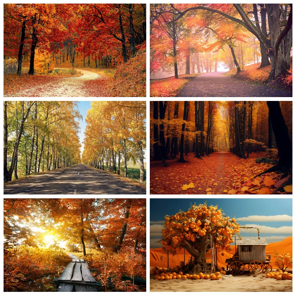Autumn Forest Photography Backdrop Fall Golden Maple Leaves Road Landscape Wedding Baby Shower Party Portrait Photo Background
Autumn Forest Photography Backdrop Fall Golden Maple Leaves Road Landscape Wedding Baby Shower Party Portrait Photo Background