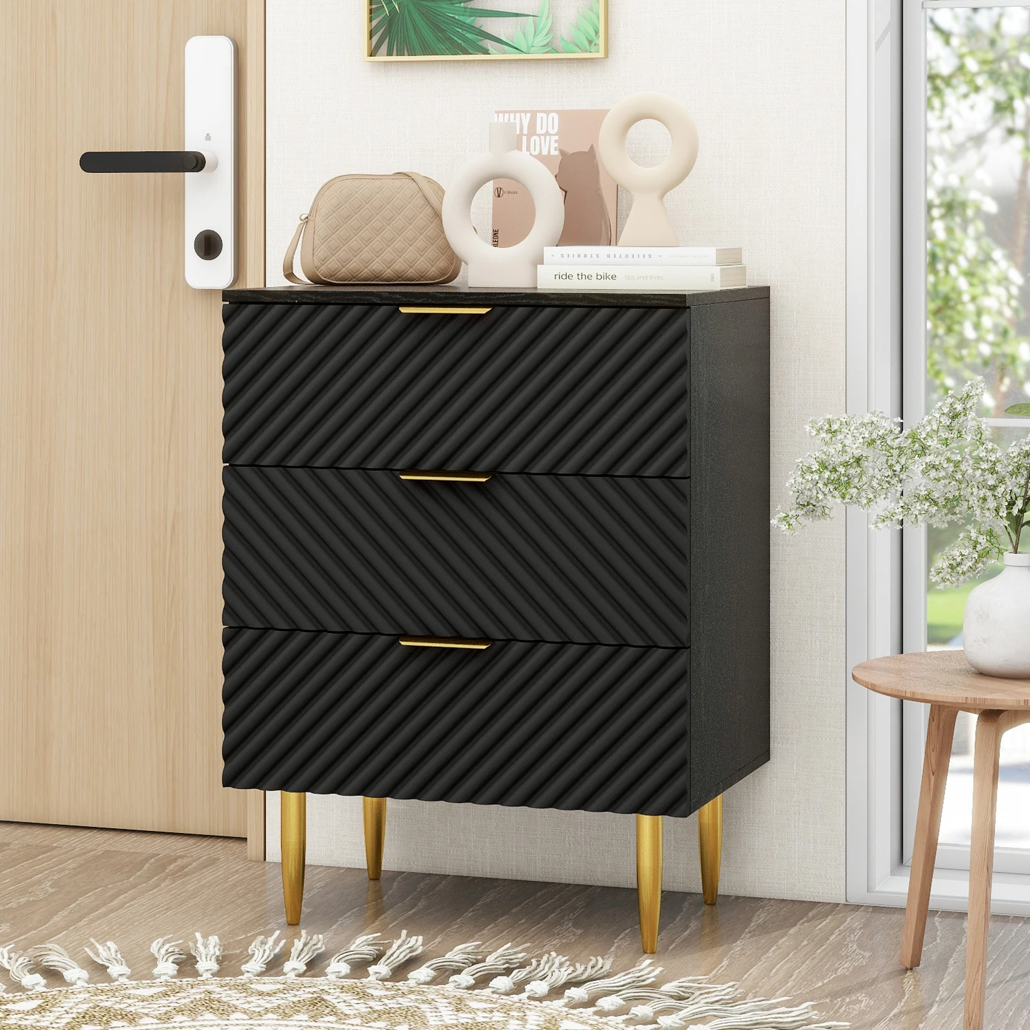 3 Drawer Cabinet, Accent Storage Cabinet, Suitable for Bedroom, Living Room, Study
3 Drawer Cabinet, Accent Storage Cabinet, Suitable for Bedroom, Living Room, Study