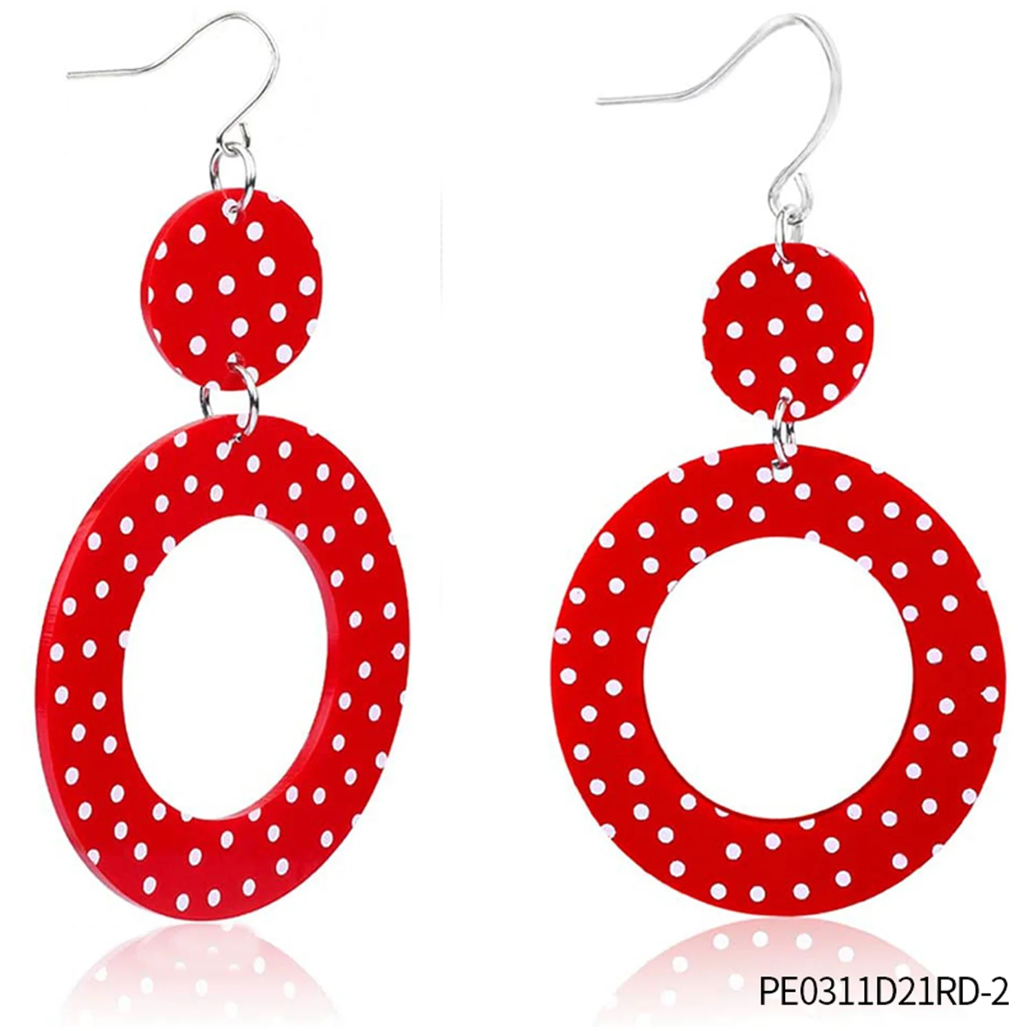 A PESENAR 1950s retro ball party lady dressed up with red polka dot earrings and a necklace
A PESENAR 1950s retro ball party lady dressed up with red polka dot earrings and a necklace